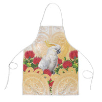 New Zealand Aotearoa Cockatoo Apron Maori Pattern With Pohutukawa Flowers