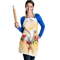 New Zealand Aotearoa Cockatoo Apron Maori Pattern With Pohutukawa Flowers