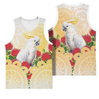 New Zealand Aotearoa Cockatoo Basketball Jersey Maori Pattern With Pohutukawa Flowers LT05 - Polynesian Pride