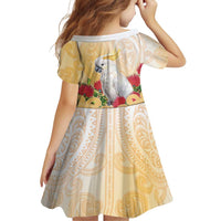 New Zealand Aotearoa Cockatoo Family Matching Tank Maxi Dress and Hawaiian Shirt Maori Pattern With Pohutukawa Flowers LT05 - Polynesian Pride