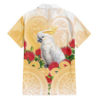 New Zealand Aotearoa Cockatoo Hawaiian Shirt Maori Pattern With Pohutukawa Flowers LT05 - Polynesian Pride
