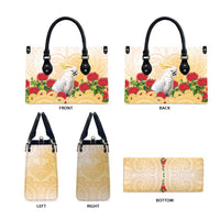New Zealand Aotearoa Cockatoo Leather Bag Maori Pattern With Pohutukawa Flowers