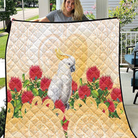 New Zealand Aotearoa Cockatoo Quilt Maori Pattern With Pohutukawa Flowers