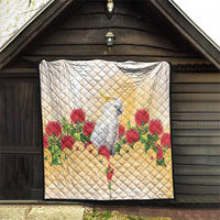 New Zealand Aotearoa Cockatoo Quilt Maori Pattern With Pohutukawa Flowers