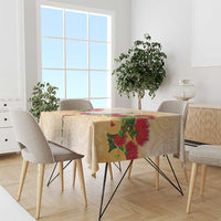 New Zealand Aotearoa Cockatoo Tablecloth Maori Pattern With Pohutukawa Flowers LT05 - Polynesian Pride