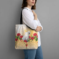 New Zealand Aotearoa Cockatoo Tote Bag Maori Pattern With Pohutukawa Flowers LT05 - Polynesian Pride