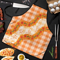 Orange Hawaii Palaka Apron Hawaiian Ilima Lei
