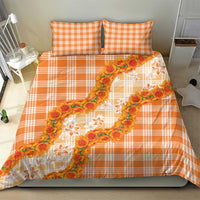 Orange Hawaii Palaka Bedding Set Hawaiian Ilima Lei