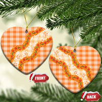 Orange Hawaii Palaka Ceramic Ornament Hawaiian Ilima Lei