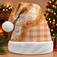 Orange Hawaii Palaka Christmas Santa Hat Hawaiian Ilima Lei