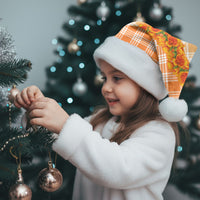 Orange Hawaii Palaka Christmas Santa Hat Hawaiian Ilima Lei