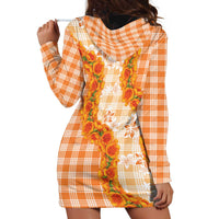 Orange Hawaii Palaka Hoodie Dress Hawaiian Ilima Lei