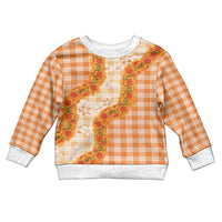 Orange Hawaii Palaka Kid Ugly Christmas Sweater Hawaiian Ilima Lei LT05 Kid Orange - Polynesian Pride
