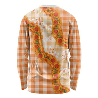 Orange Hawaii Palaka Long Sleeve Shirt Hawaiian Ilima Lei