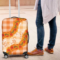 Orange Hawaii Palaka Luggage Cover Hawaiian Ilima Lei LT05 Orange - Polynesian Pride