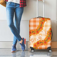 Orange Hawaii Palaka Luggage Cover Hawaiian Ilima Lei LT05 - Polynesian Pride