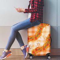 Orange Hawaii Palaka Luggage Cover Hawaiian Ilima Lei LT05 - Polynesian Pride