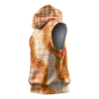 Orange Hawaii Palaka Sleeveless Hoodie Hawaiian Ilima Lei