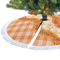 Orange Hawaii Palaka Tree Skirt Hawaiian Ilima Lei