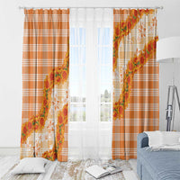 Orange Hawaii Palaka Window Curtain Hawaiian Ilima Lei