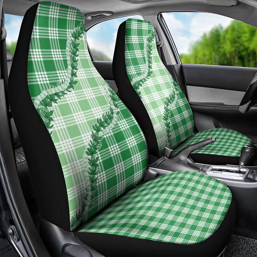 Green Hawaii Palaka Car Seat Cover Hawaiian Pikake Lei