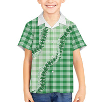 Green Hawaii Palaka Family Matching Mermaid Dress and Hawaiian Shirt Hawaiian Pikake Lei LT05 Son's Shirt Green - Polynesian Pride