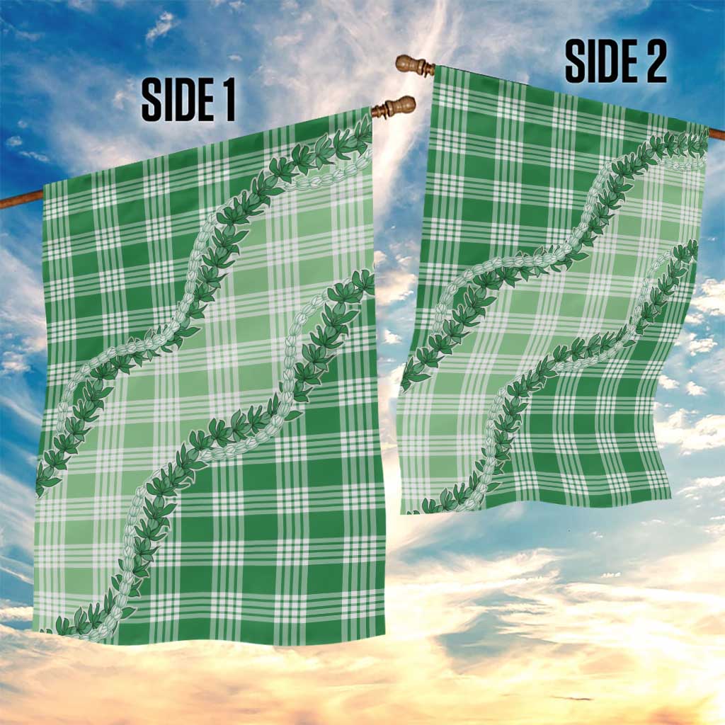 Green Hawaii Palaka Garden Flag Hawaiian Pikake Lei