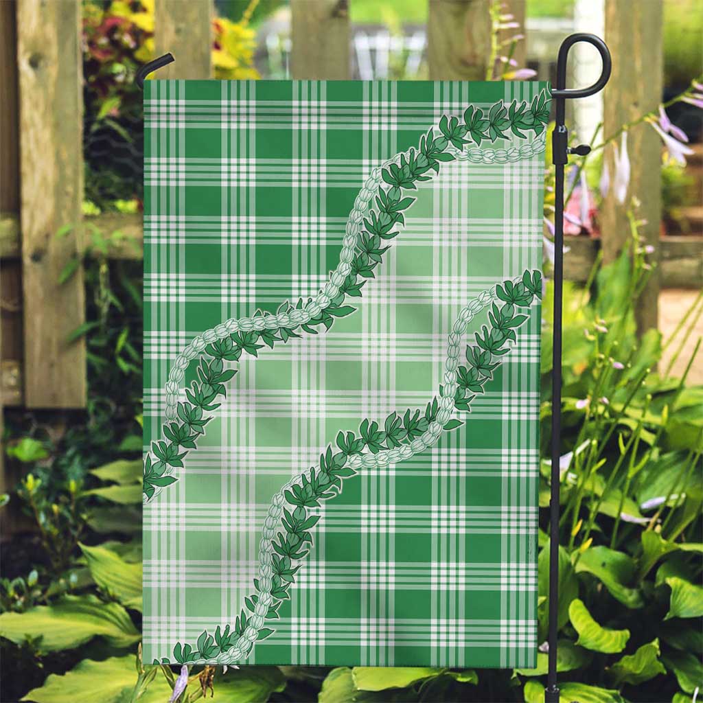 Green Hawaii Palaka Garden Flag Hawaiian Pikake Lei