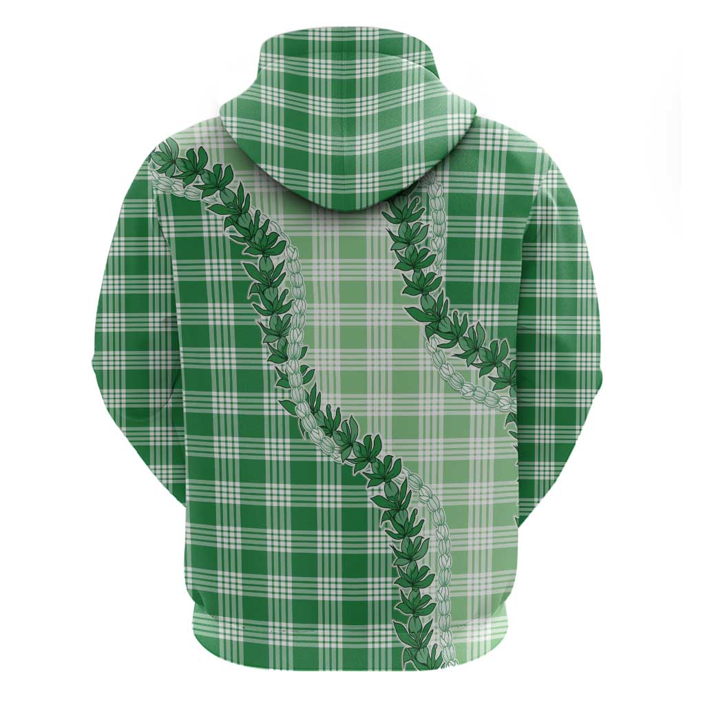 Green Hawaii Palaka Hoodie Hawaiian Pikake Lei LT05 - Polynesian Pride