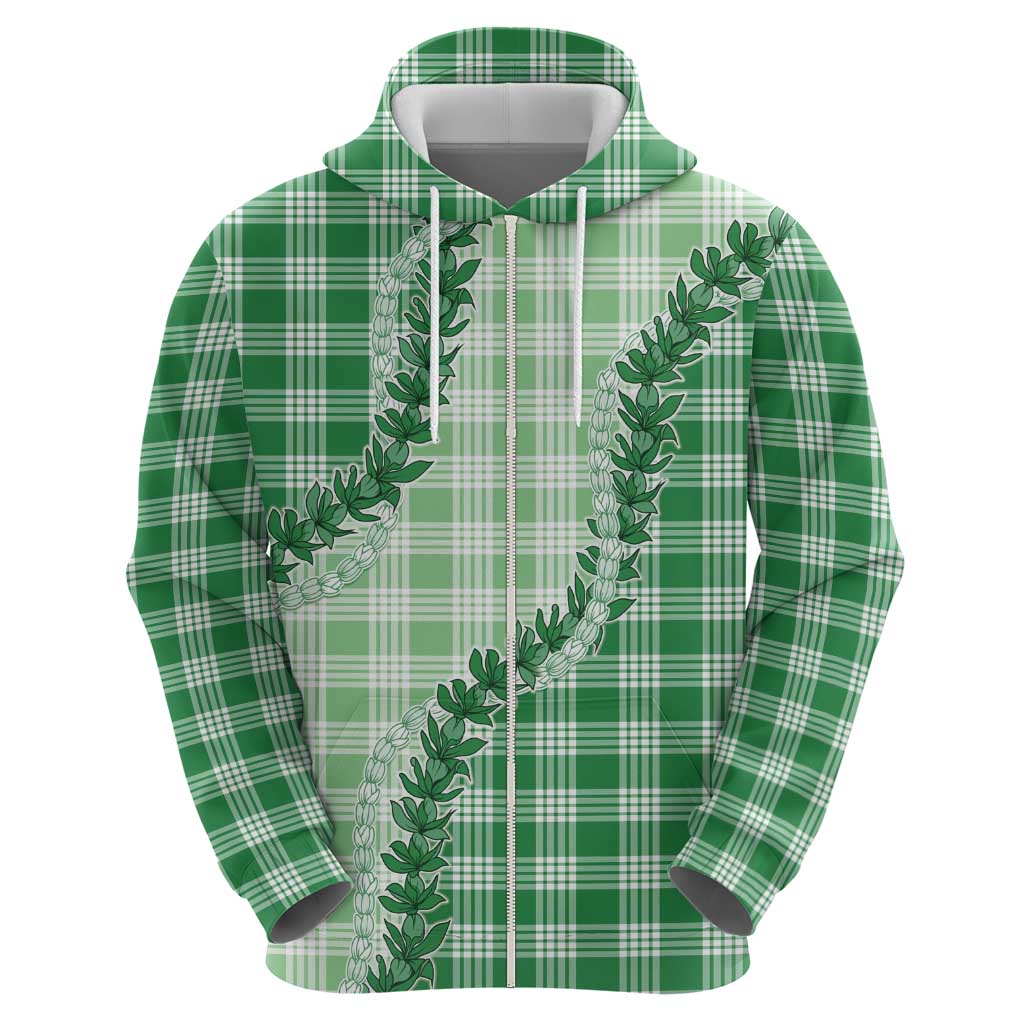 Green Hawaii Palaka Hoodie Hawaiian Pikake Lei LT05 - Polynesian Pride