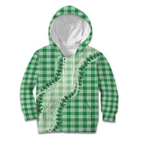 Green Hawaii Palaka Kid Hoodie Hawaiian Pikake Lei