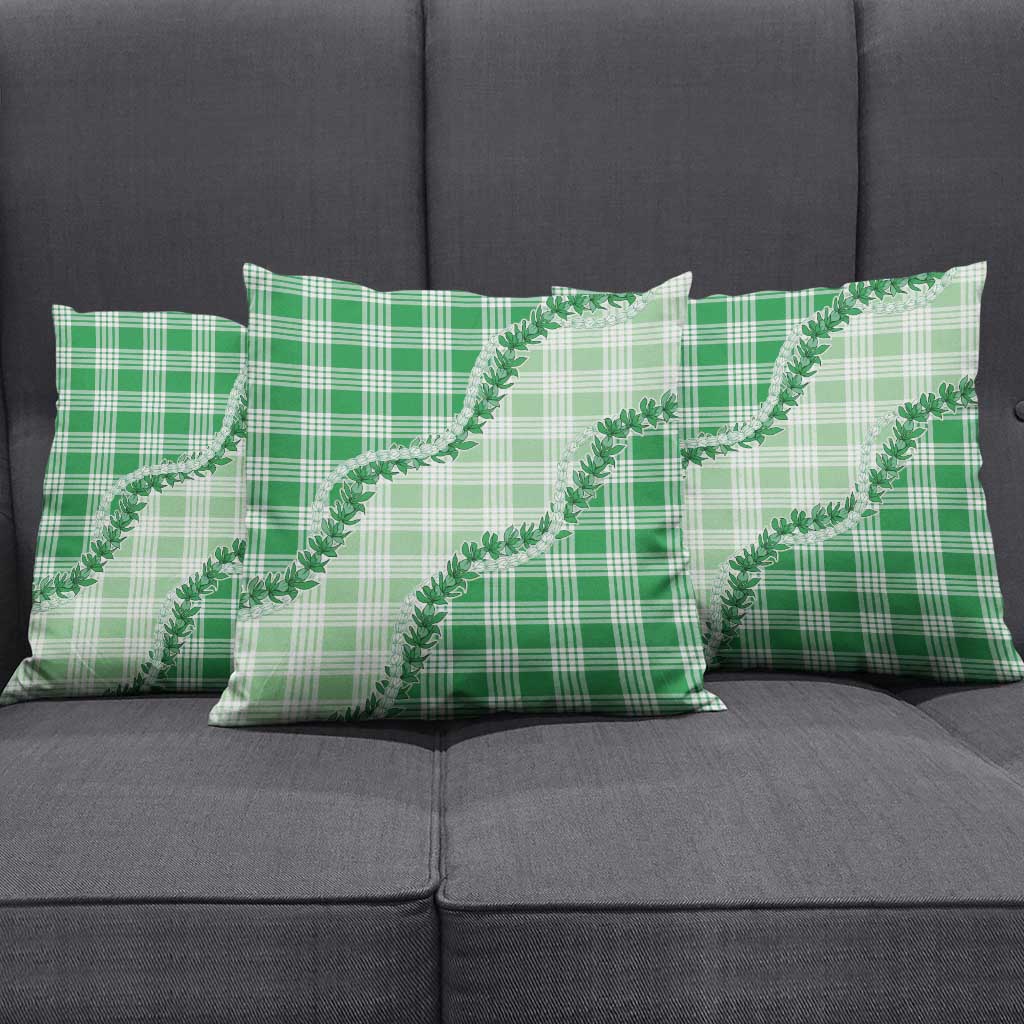 Green Hawaii Palaka Pillow Cover Hawaiian Pikake Lei LT05 - Polynesian Pride