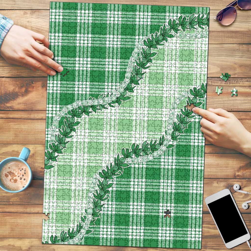 Green Hawaii Palaka Puzzle Hawaiian Pikake Lei