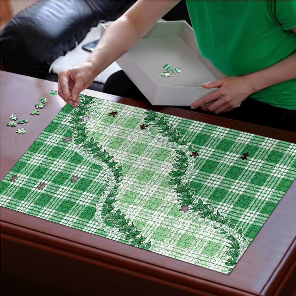 Green Hawaii Palaka Puzzle Hawaiian Pikake Lei