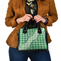 Green Hawaii Palaka Shoulder Handbag Hawaiian Pikake Lei