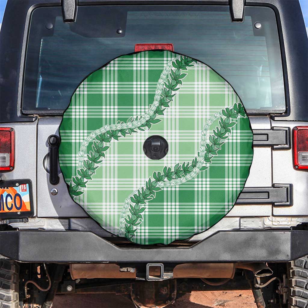 Green Hawaii Palaka Spare Tire Cover Hawaiian Pikake Lei