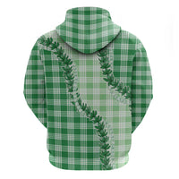 Green Hawaii Palaka Zip Hoodie Hawaiian Pikake Lei