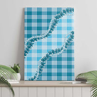 Blue Hawaii Palaka Canvas Wall Art Hawaiian Pikake Lei