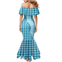 Blue Hawaii Palaka Family Matching Mermaid Dress and Hawaiian Shirt Hawaiian Pikake Lei LT05 - Polynesian Pride