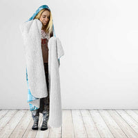 Blue Hawaii Palaka Hooded Blanket Hawaiian Pikake Lei