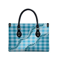 Blue Hawaii Palaka Leather Bag Hawaiian Pikake Lei