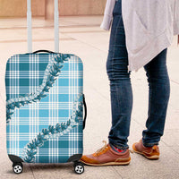 Blue Hawaii Palaka Luggage Cover Hawaiian Pikake Lei LT05 Blue - Polynesian Pride