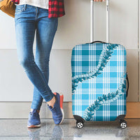 Blue Hawaii Palaka Luggage Cover Hawaiian Pikake Lei LT05 - Polynesian Pride
