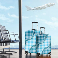 Blue Hawaii Palaka Luggage Cover Hawaiian Pikake Lei LT05 - Polynesian Pride