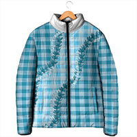 Blue Hawaii Palaka Padded Jacket Hawaiian Pikake Lei