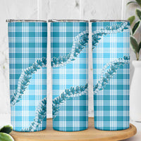 Blue Hawaii Palaka Skinny Tumbler Hawaiian Pikake Lei
