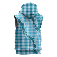 Blue Hawaii Palaka Sleeveless Zip Hoodie Hawaiian Pikake Lei LT05 - Polynesian Pride