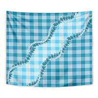 Blue Hawaii Palaka Tapestry Hawaiian Pikake Lei