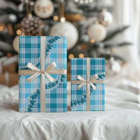 Blue Hawaii Palaka Wrapping Paper Hawaiian Pikake Lei