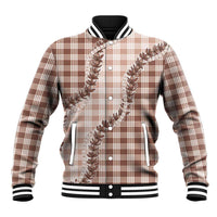 Beige Hawaii Palaka Baseball Jacket Hawaiian Pikake Lei